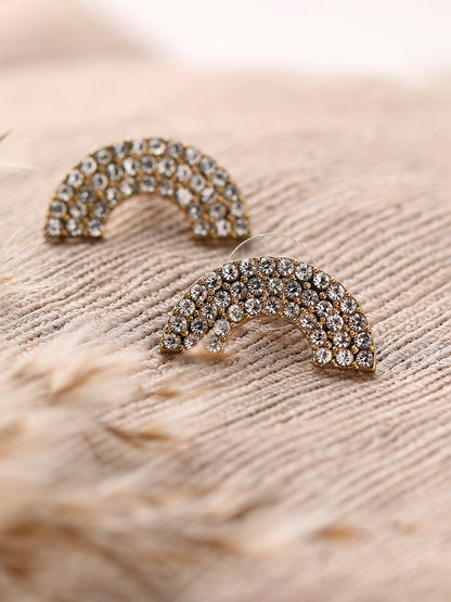GOLD PLATED PARTY DESIGNER STONE STUD FOR WOMEN
