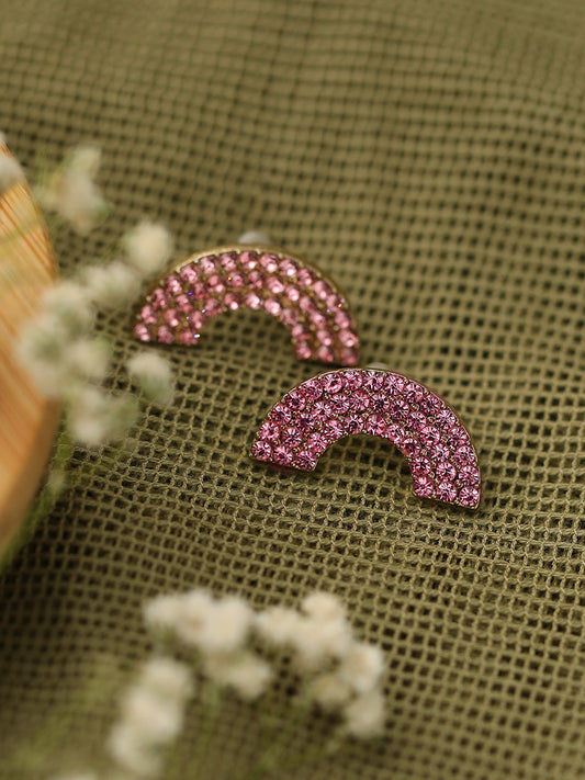 GOLD PLATED PARTY DESIGNER STONE STUD FOR WOMEN