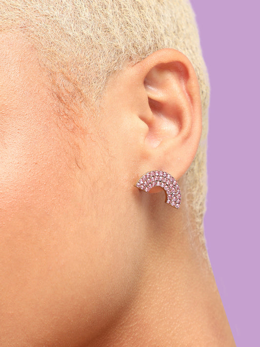 GOLD PLATED PARTY DESIGNER STONE STUD FOR WOMEN