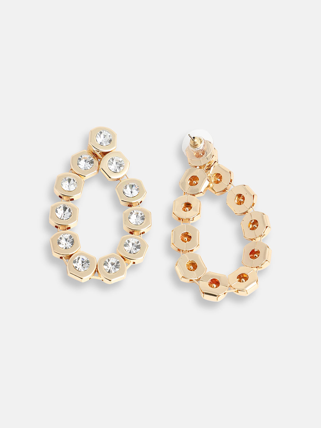 GOLD PLATED PARTY DESIGNER STONE DROP EARRING FOR WOMEN