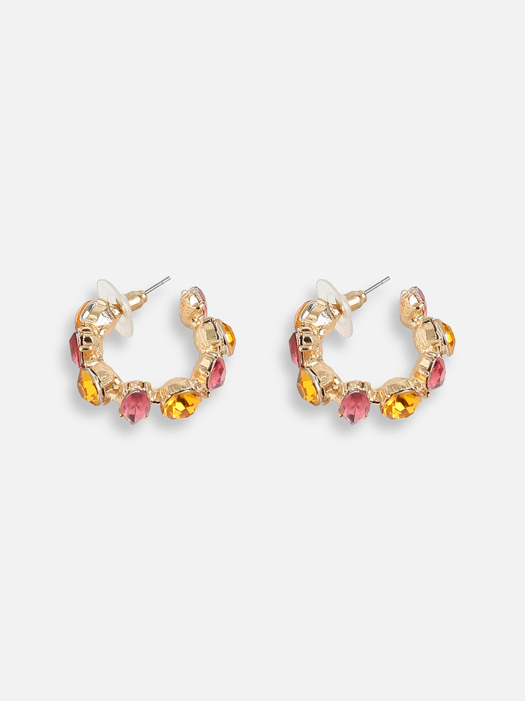 GOLD PLATED PARTY DESIGNER STONE DROP EARRING FOR WOMEN