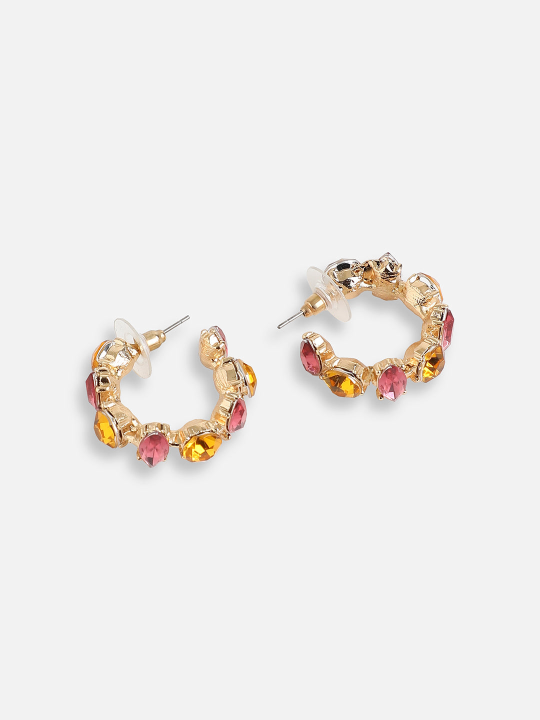 GOLD PLATED PARTY DESIGNER STONE DROP EARRING FOR WOMEN
