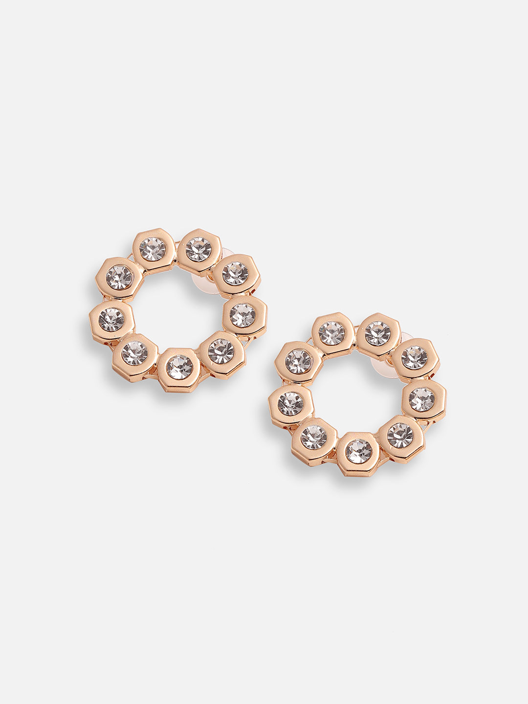 GOLD PLATED PARTY DESIGNER STONE STUD FOR WOMEN