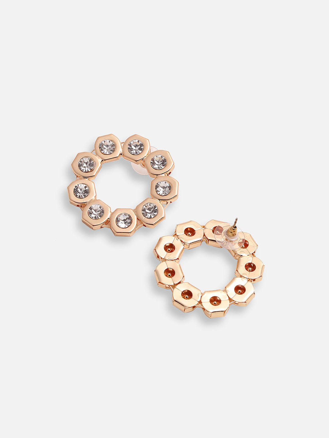 GOLD PLATED PARTY DESIGNER STONE STUD FOR WOMEN