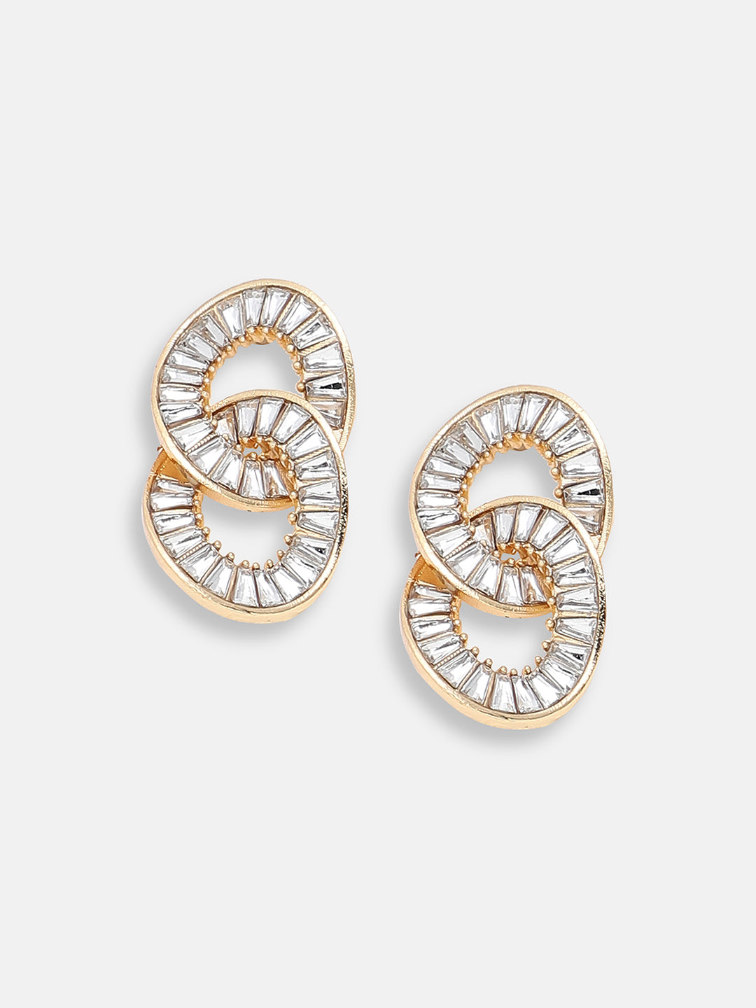 GOLD PLATED PARTY DESIGNER STONE DROP EARRING FOR WOMEN
