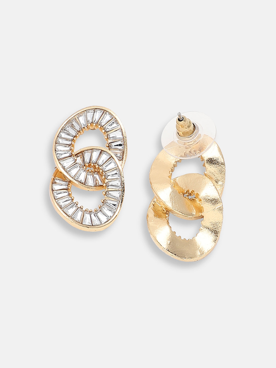 GOLD PLATED PARTY DESIGNER STONE DROP EARRING FOR WOMEN