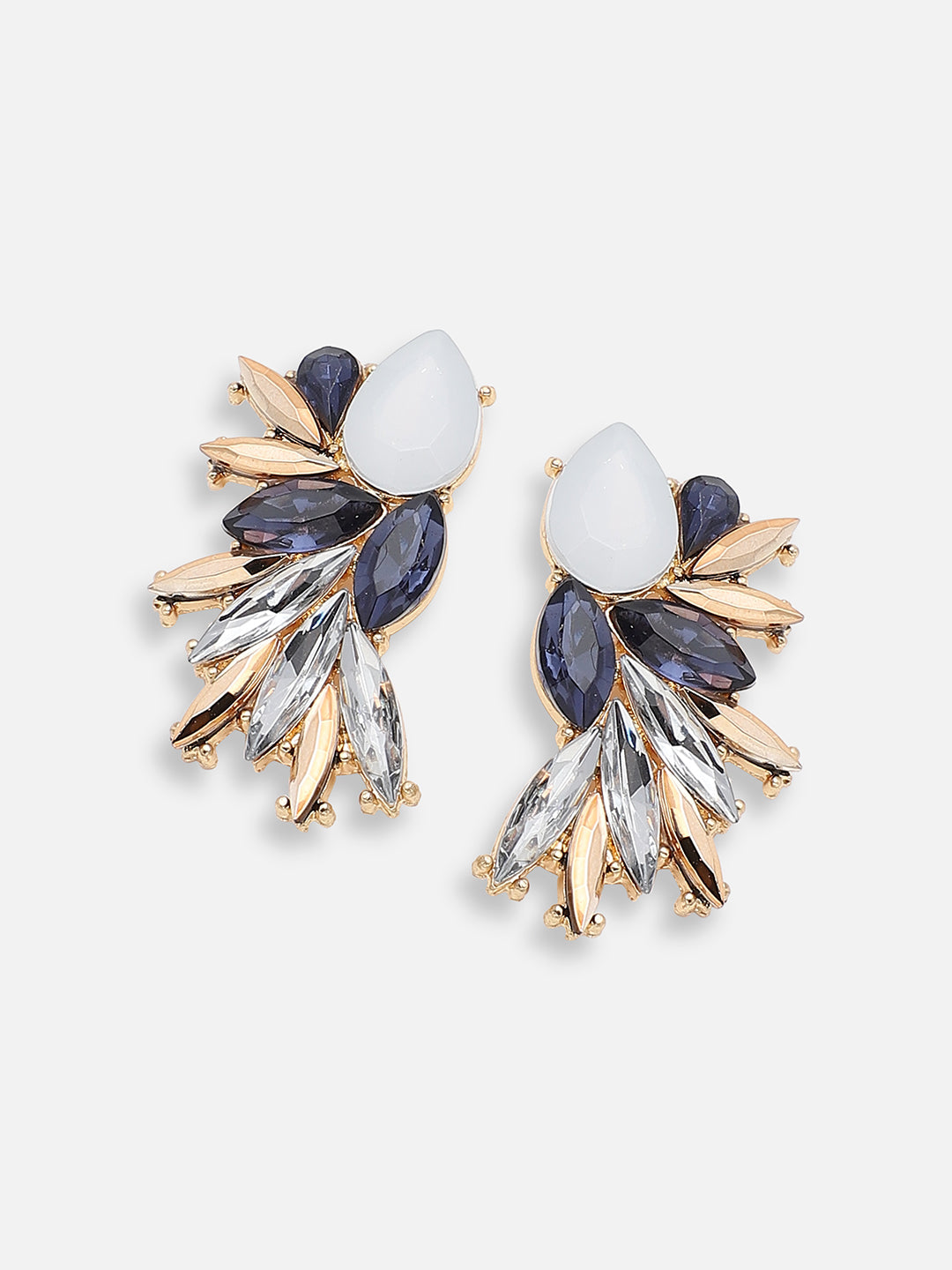 GOLD PLATED PARTY DESIGNER STONE DROP EARRING FOR WOMEN
