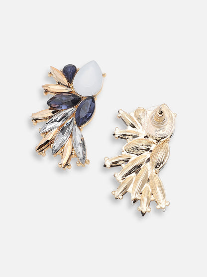 GOLD PLATED PARTY DESIGNER STONE DROP EARRING FOR WOMEN