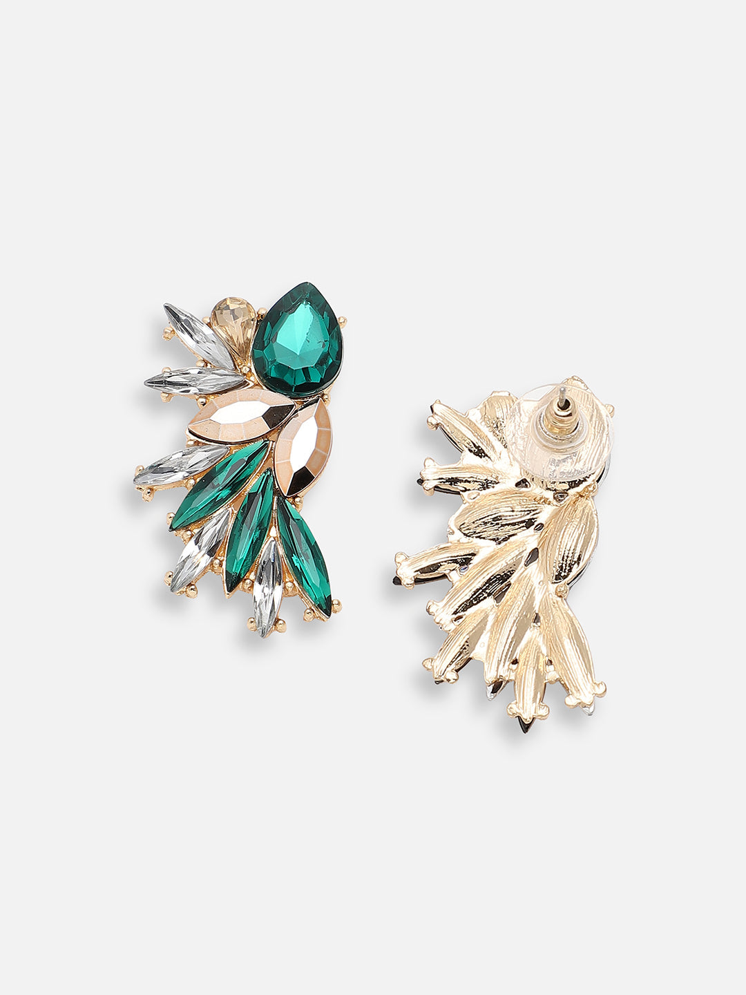GOLD PLATED PARTY DESIGNER STONE DROP EARRING FOR WOMEN