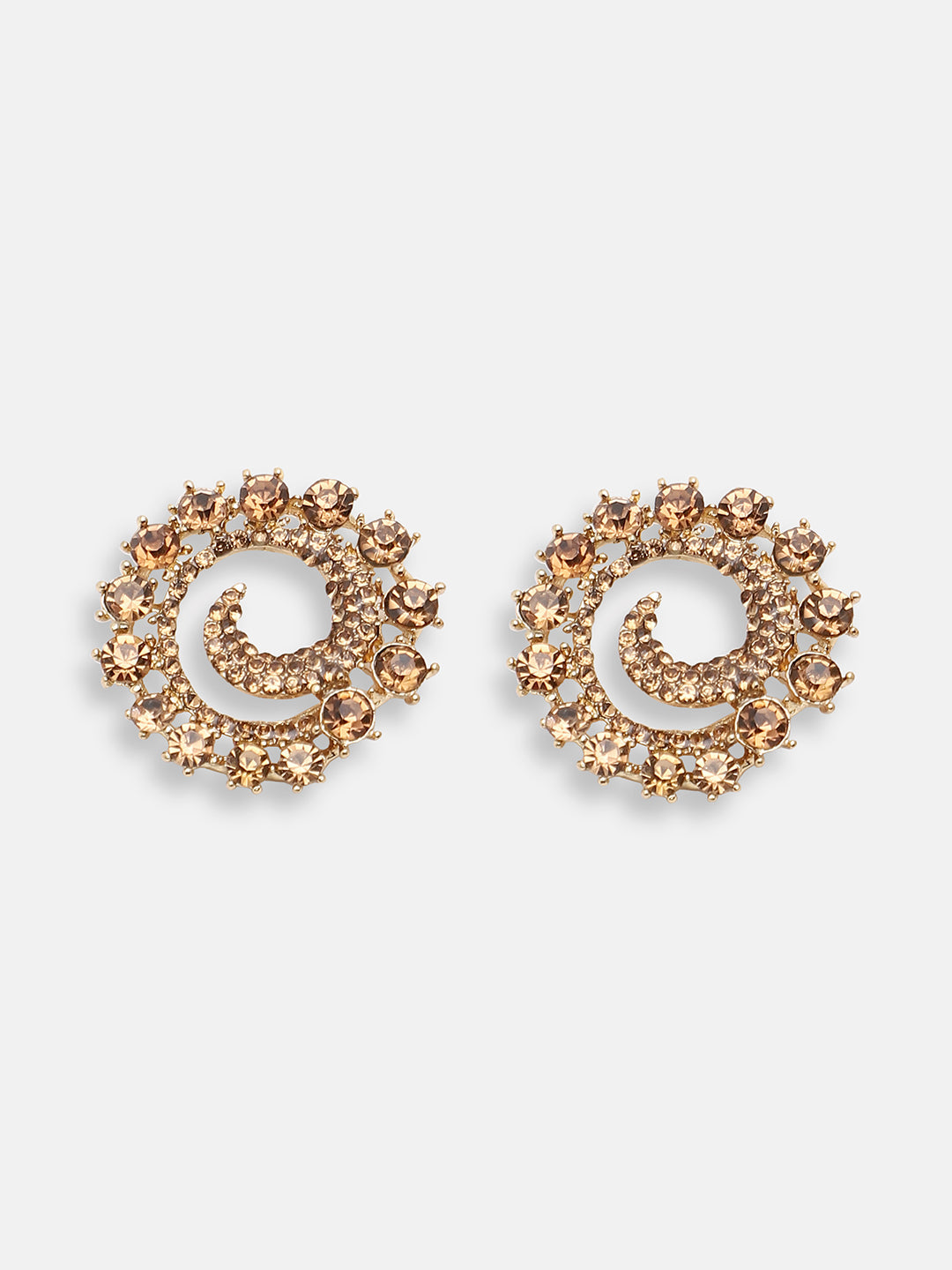 GOLD PLATED PARTY DESIGNER STONE STUD FOR WOMEN