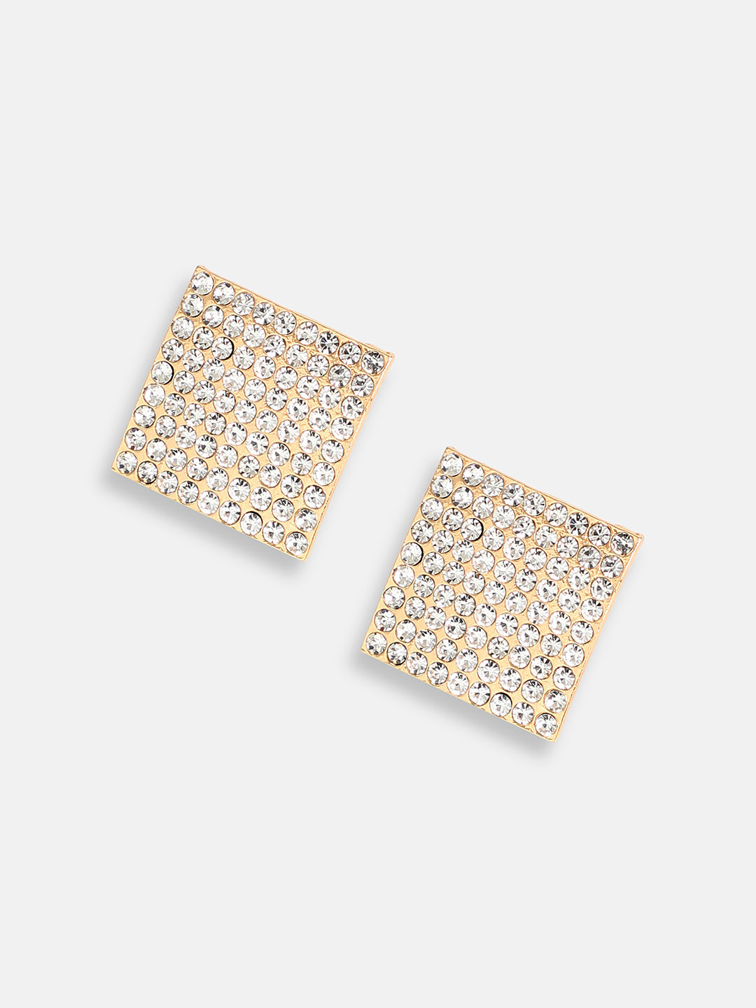 GOLD PLATED PARTY DESIGNER STONE STUD FOR WOMEN