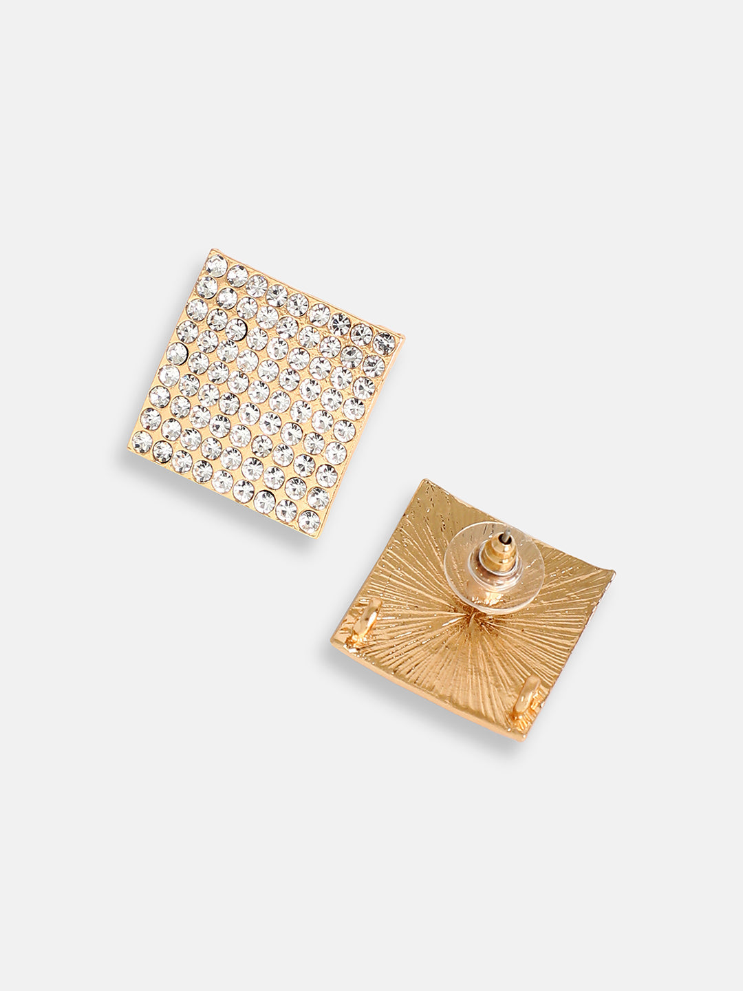 GOLD PLATED PARTY DESIGNER STONE STUD FOR WOMEN
