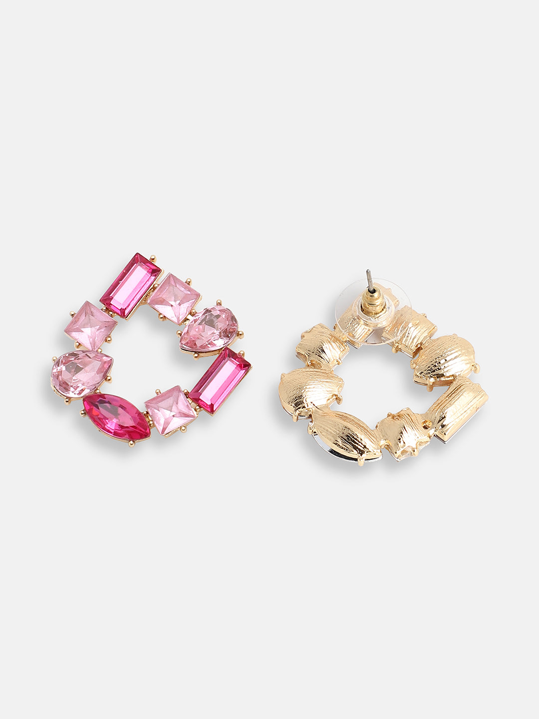GOLD PLATED PARTY DESIGNER STONE STUD FOR WOMEN