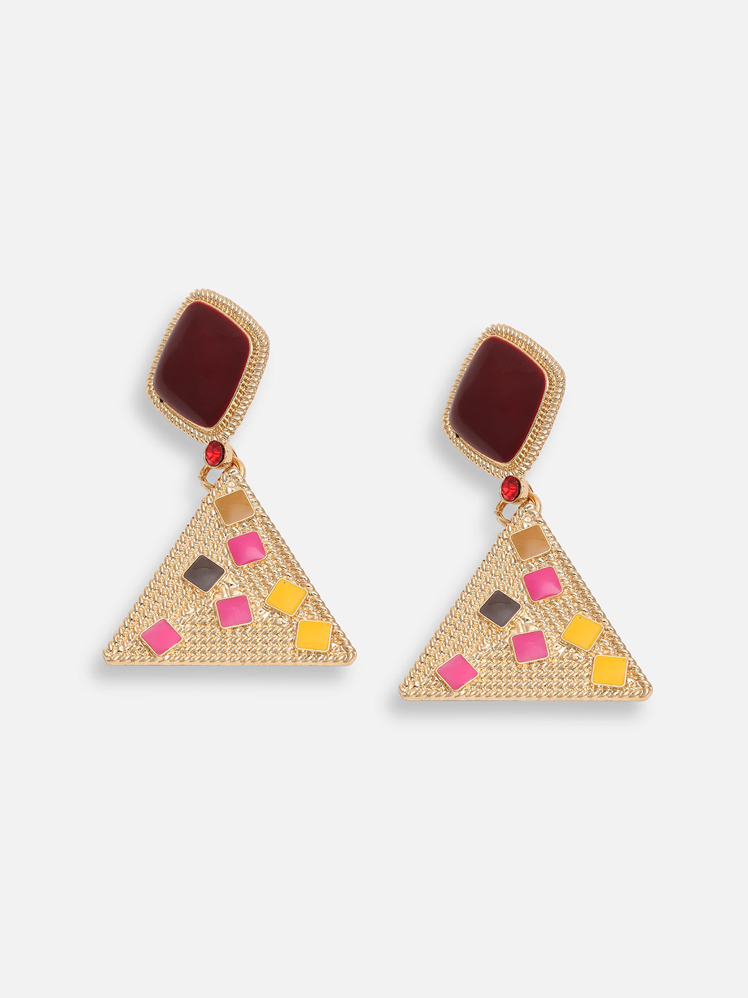 GOLD PLATED PARTY DESIGNER STONE DROP EARRING FOR WOMEN