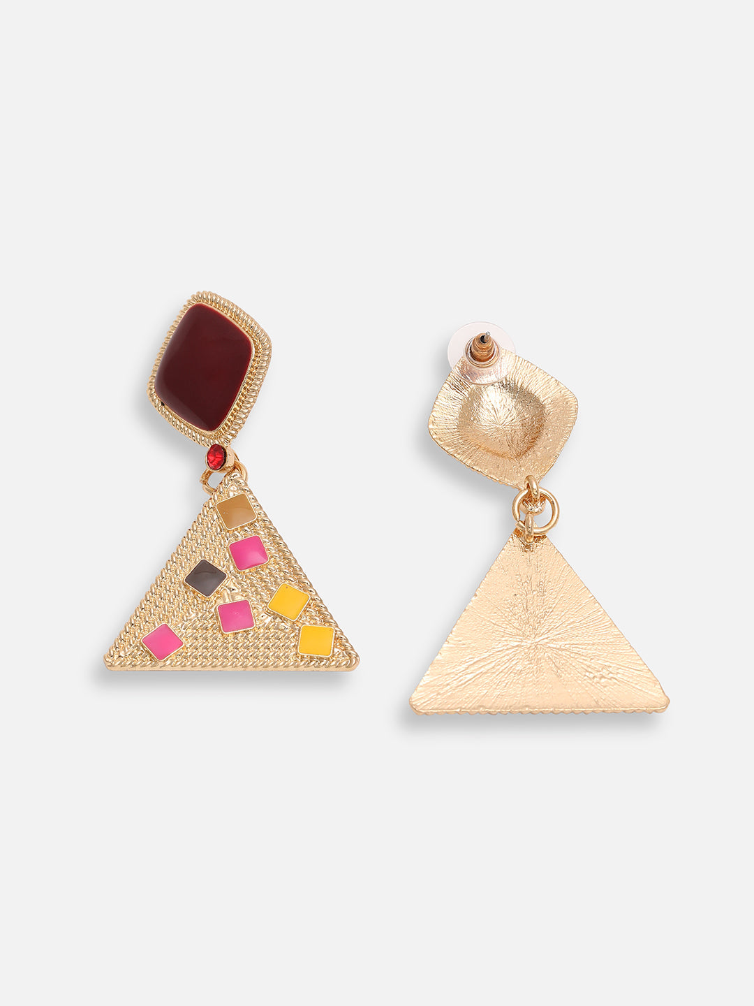 GOLD PLATED PARTY DESIGNER STONE DROP EARRING FOR WOMEN