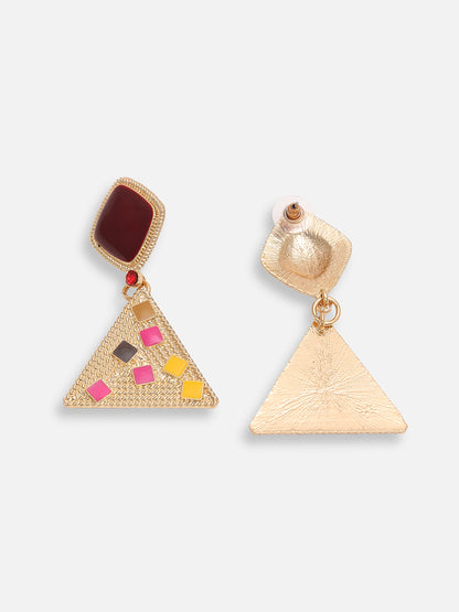 GOLD PLATED PARTY DESIGNER STONE DROP EARRING FOR WOMEN