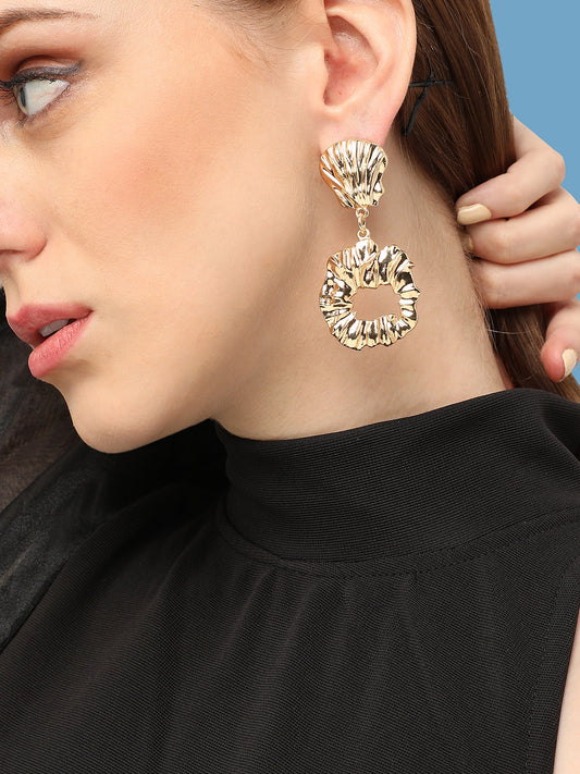 GOLD PLATED PARTY DESIGNER DROP EARRING FOR WOMEN
