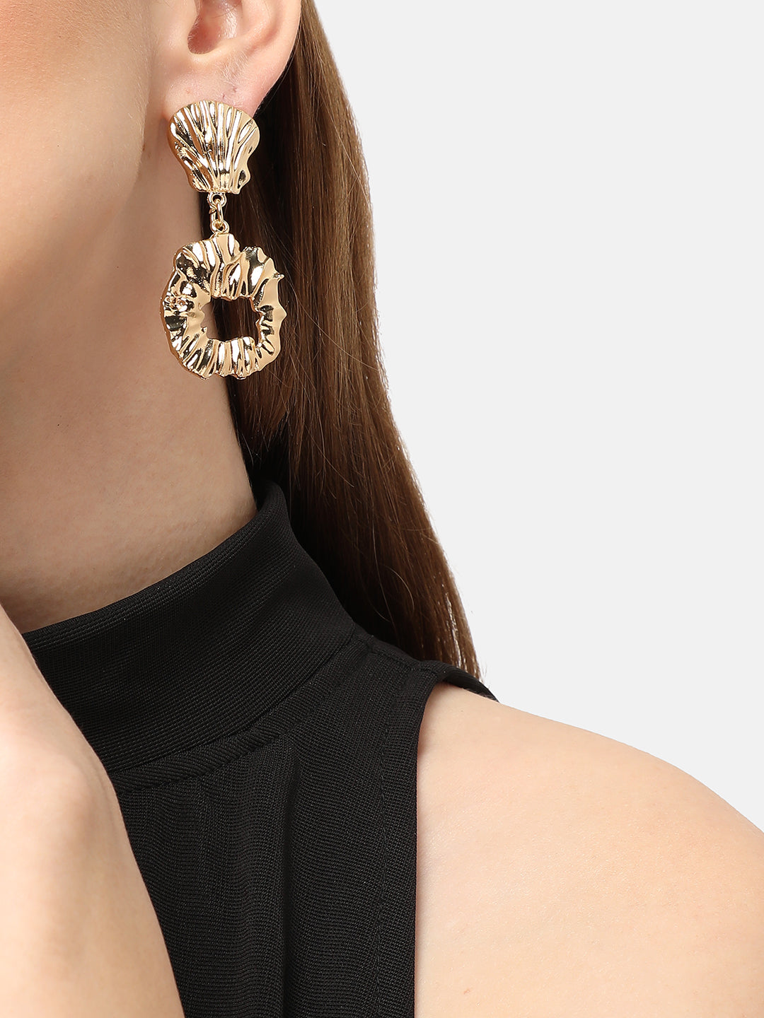 GOLD PLATED PARTY DESIGNER DROP EARRING FOR WOMEN