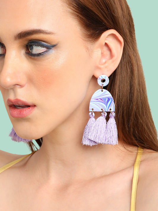 GOLD PLATED PARTY DESIGNER STONE DROP EARRING FOR WOMEN