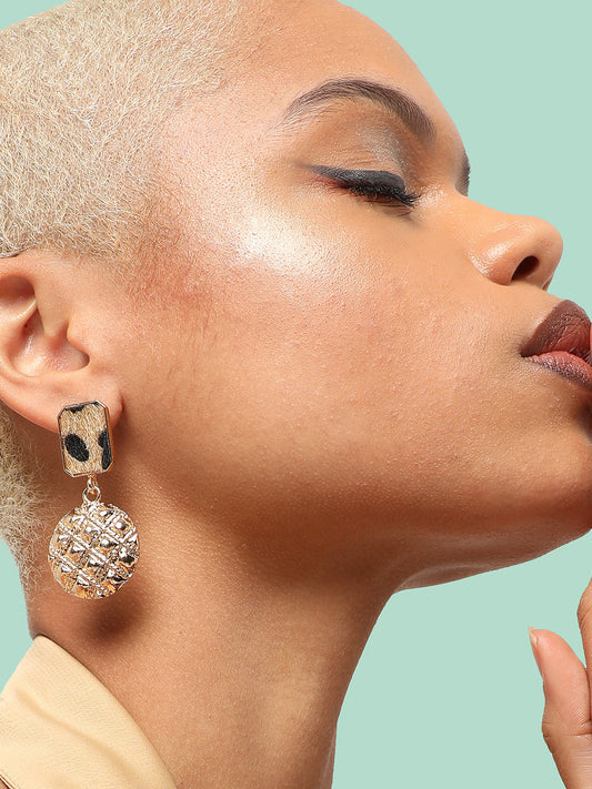 GOLD PLATED PARTY DESIGNER DROP EARRING FOR WOMEN