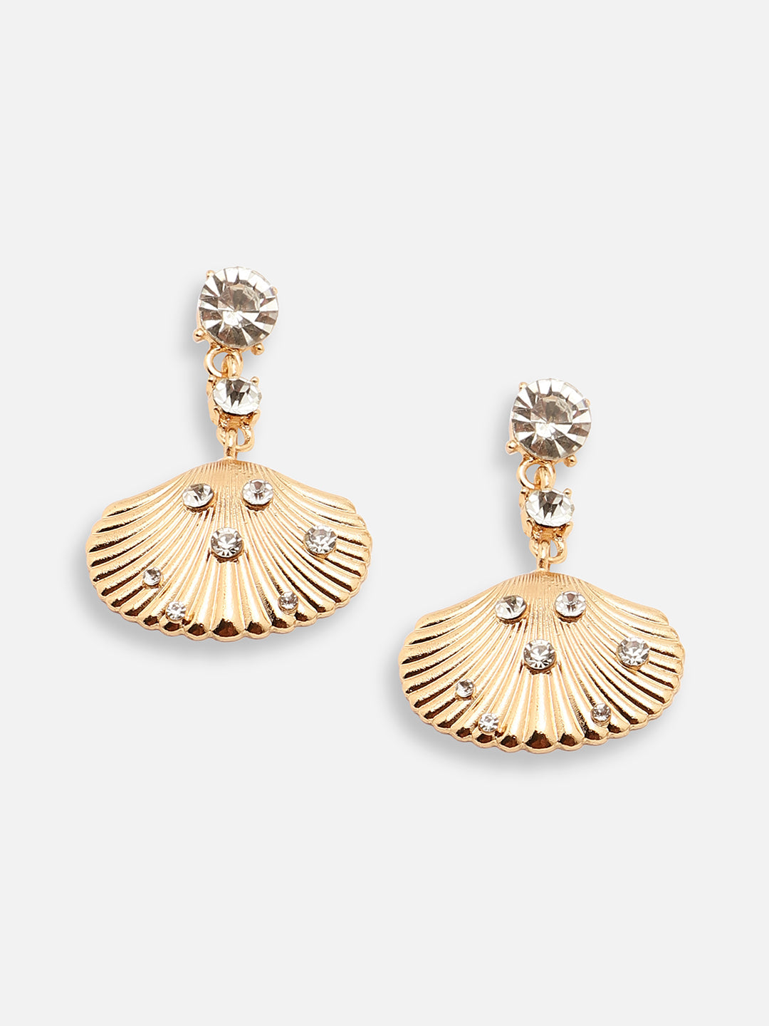 GOLD PLATED PARTY DESIGNER STONE DROP EARRING FOR WOMEN