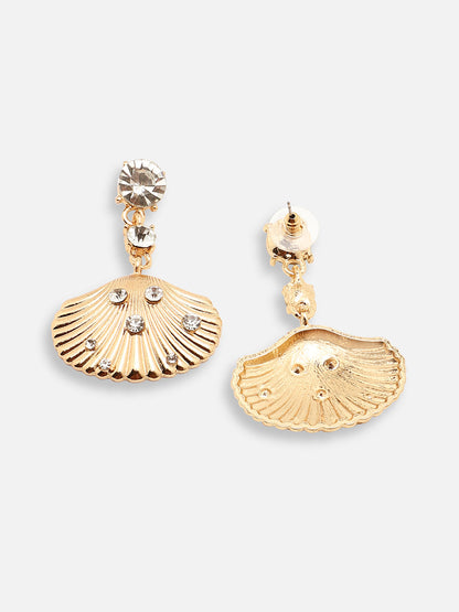 GOLD PLATED PARTY DESIGNER STONE DROP EARRING FOR WOMEN