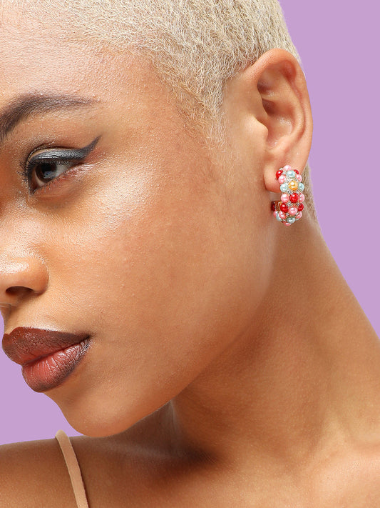 GOLD PLATED PARTY DESIGNER STONE DROP EARRING FOR WOMEN