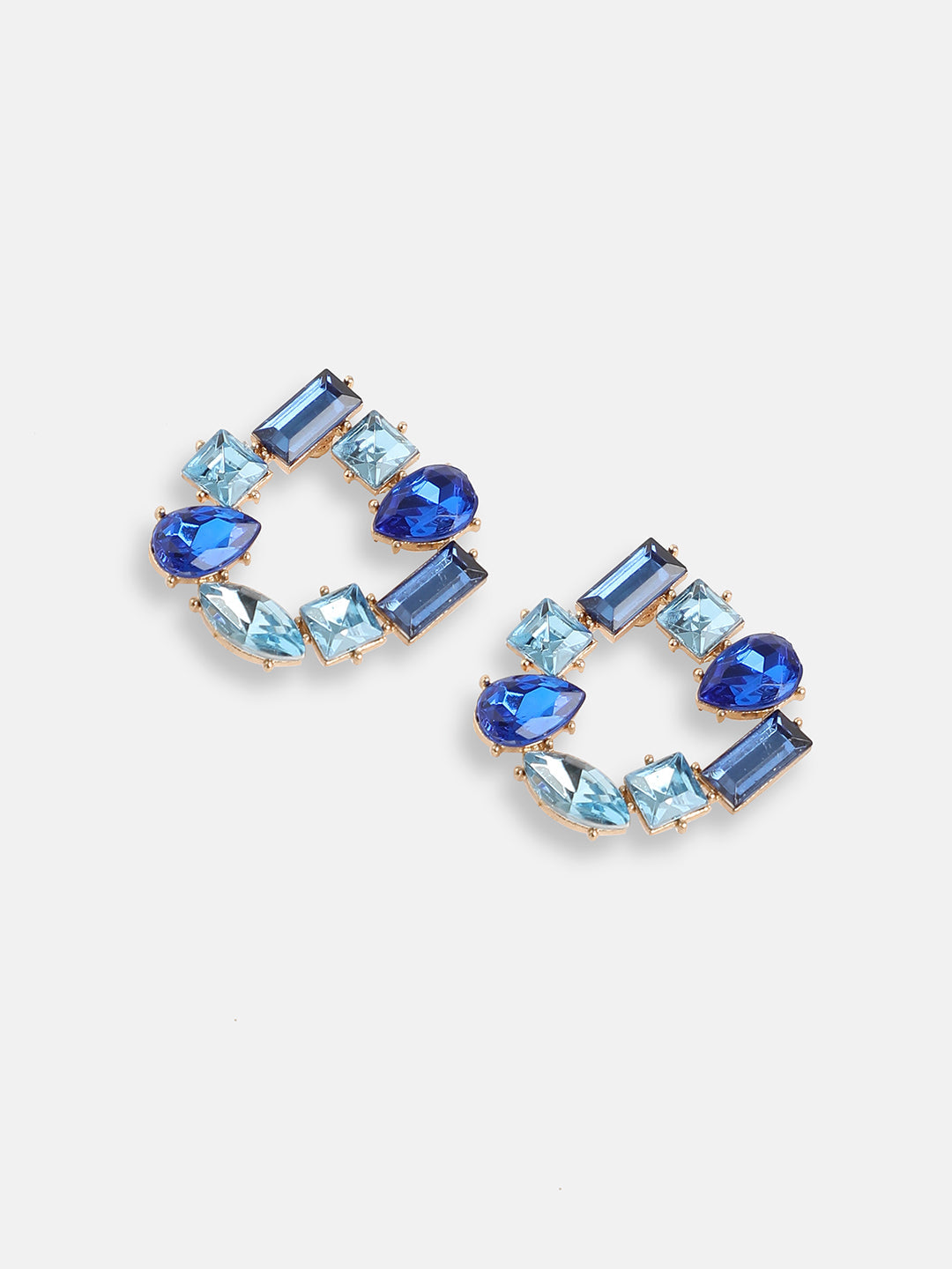 GOLD PLATED PARTY DESIGNER STONE STUD FOR WOMEN