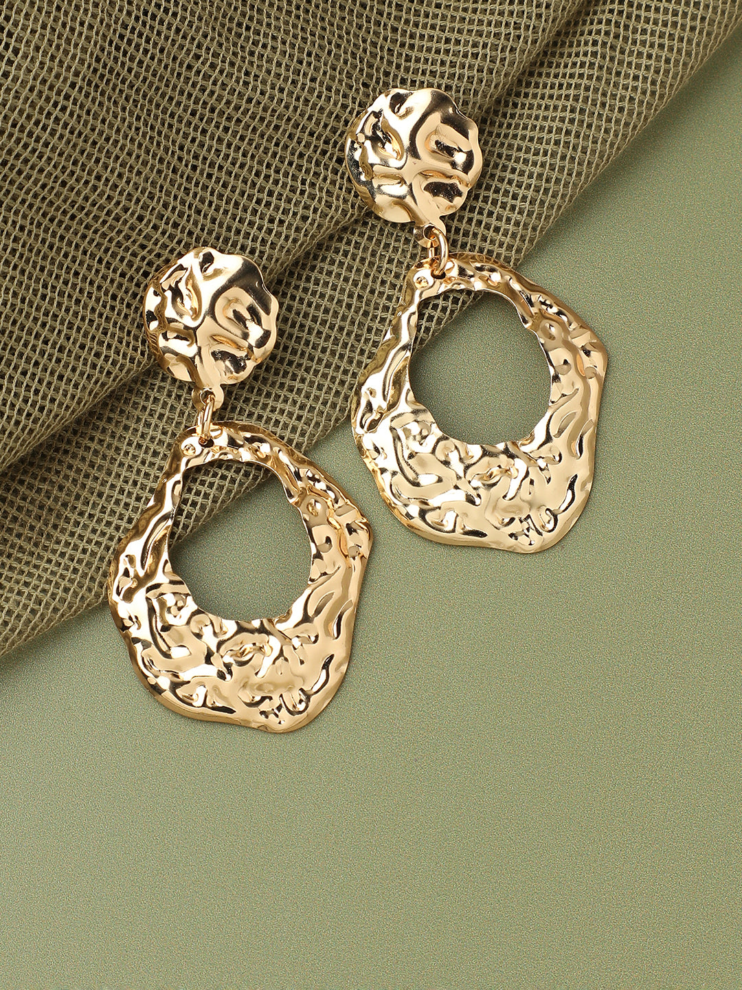 GOLD PLATED PARTY DESIGNER STONE DROP EARRING FOR WOMEN