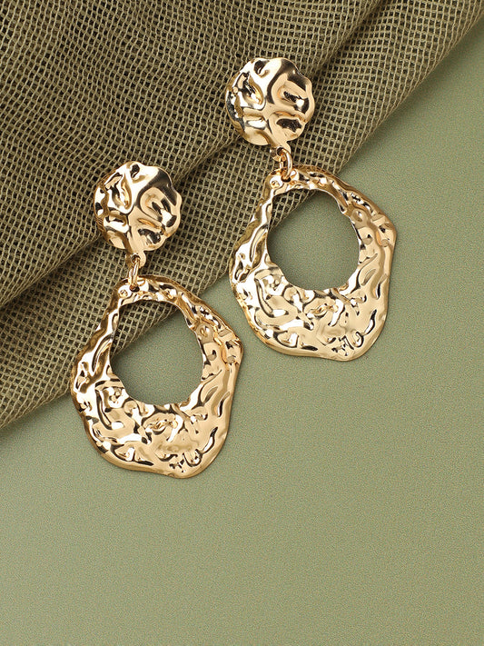 GOLD PLATED PARTY DESIGNER STONE DROP EARRING FOR WOMEN