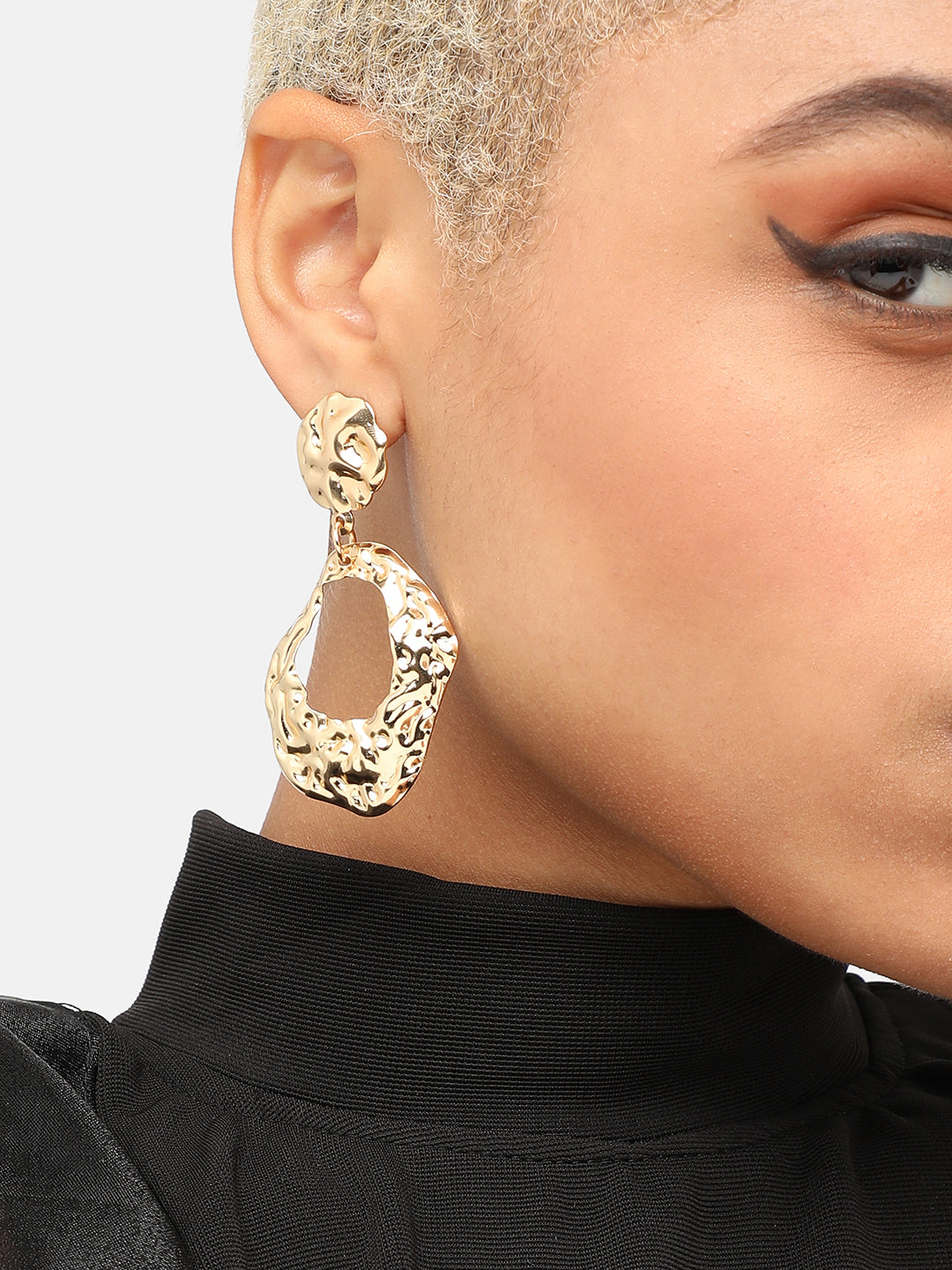 GOLD PLATED PARTY DESIGNER STONE DROP EARRING FOR WOMEN