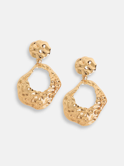 GOLD PLATED PARTY DESIGNER STONE DROP EARRING FOR WOMEN