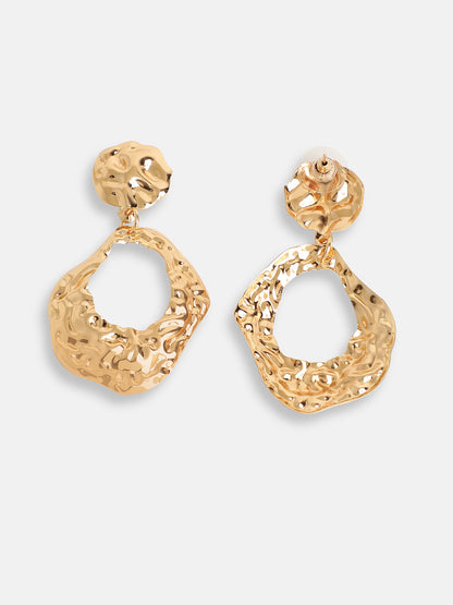 GOLD PLATED PARTY DESIGNER STONE DROP EARRING FOR WOMEN