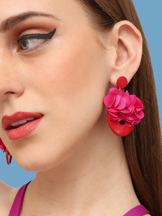 GOLD PLATED PARTY DESIGNER STONE DROP EARRING FOR WOMEN