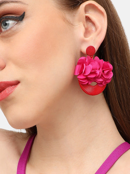 GOLD PLATED PARTY DESIGNER STONE DROP EARRING FOR WOMEN