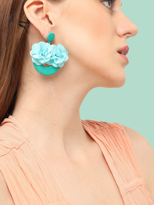 GOLD PLATED PARTY DESIGNER STONE DROP EARRING FOR WOMEN
