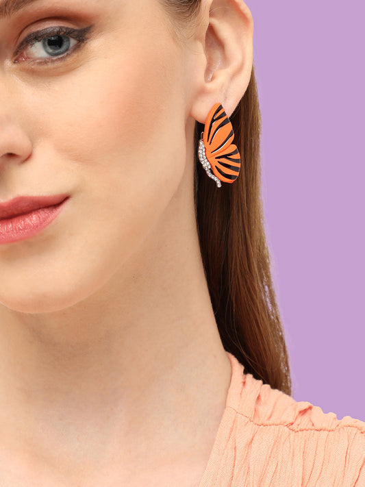 GOLD PLATED PARTY DESIGNER STONE STUD FOR WOMEN