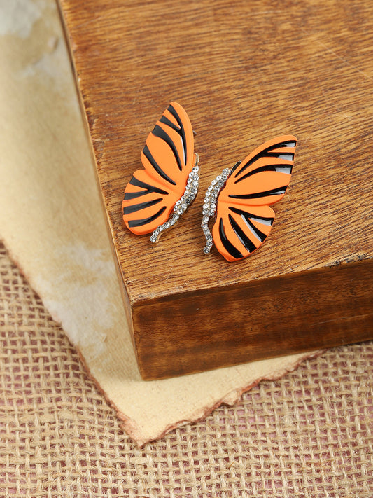 GOLD PLATED PARTY DESIGNER STONE STUD FOR WOMEN