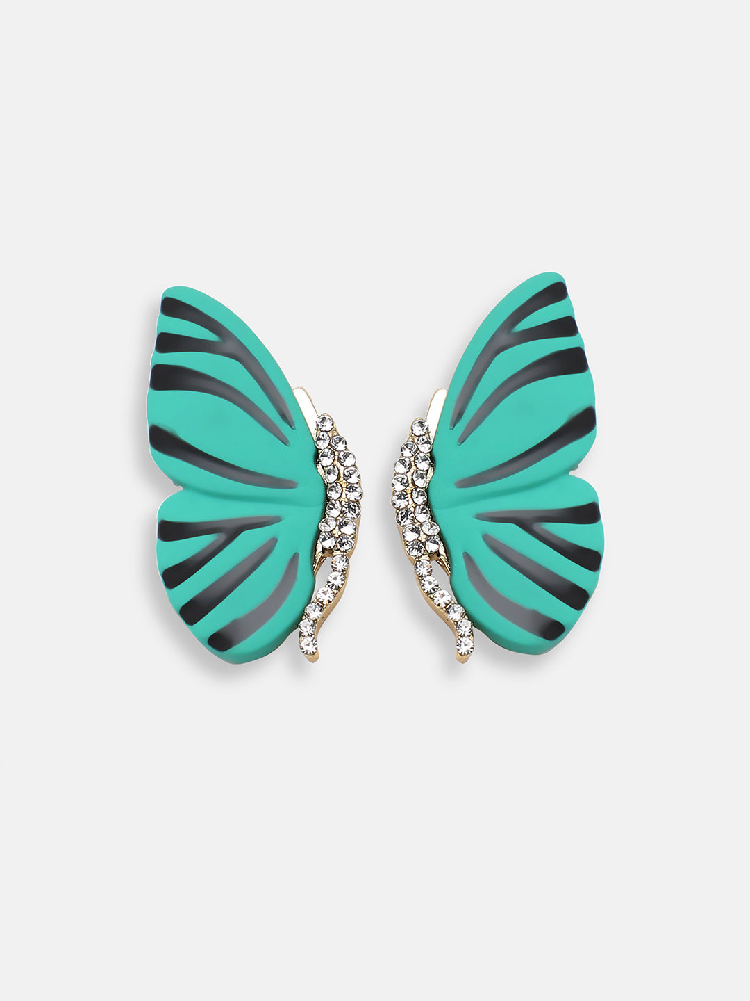 GOLD PLATED PARTY DESIGNER STONE STUD FOR WOMEN