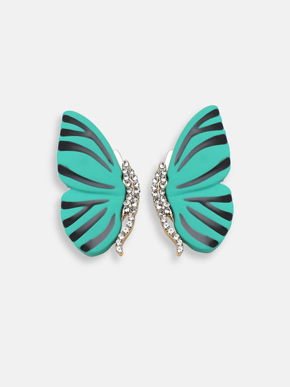 GOLD PLATED PARTY DESIGNER STONE STUD FOR WOMEN