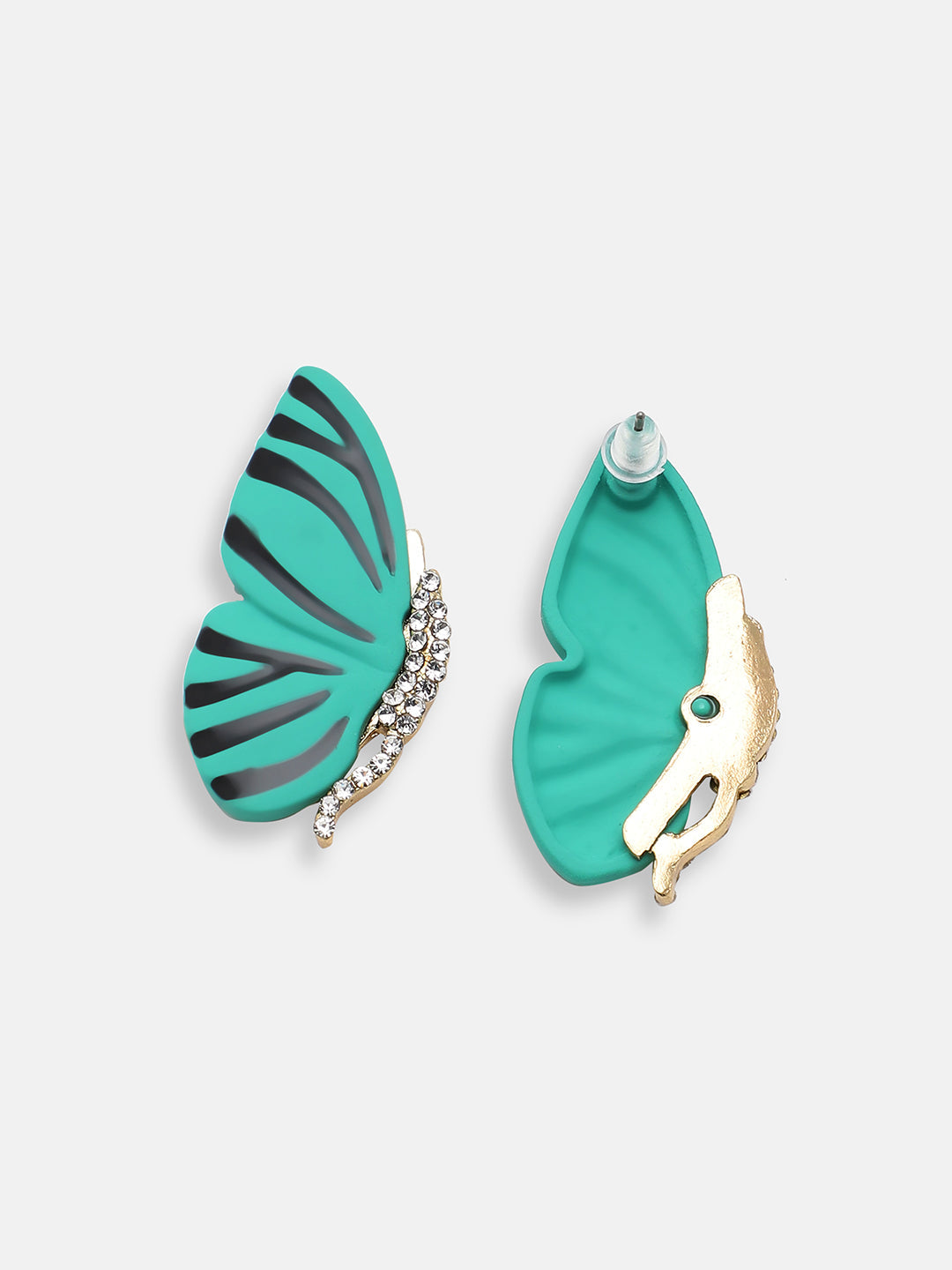 GOLD PLATED PARTY DESIGNER STONE STUD FOR WOMEN