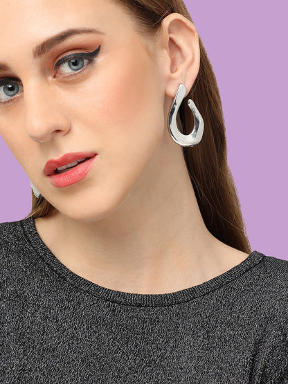 SILVER PLATED PARTY DESIGNER DROP EARRING FOR WOMEN