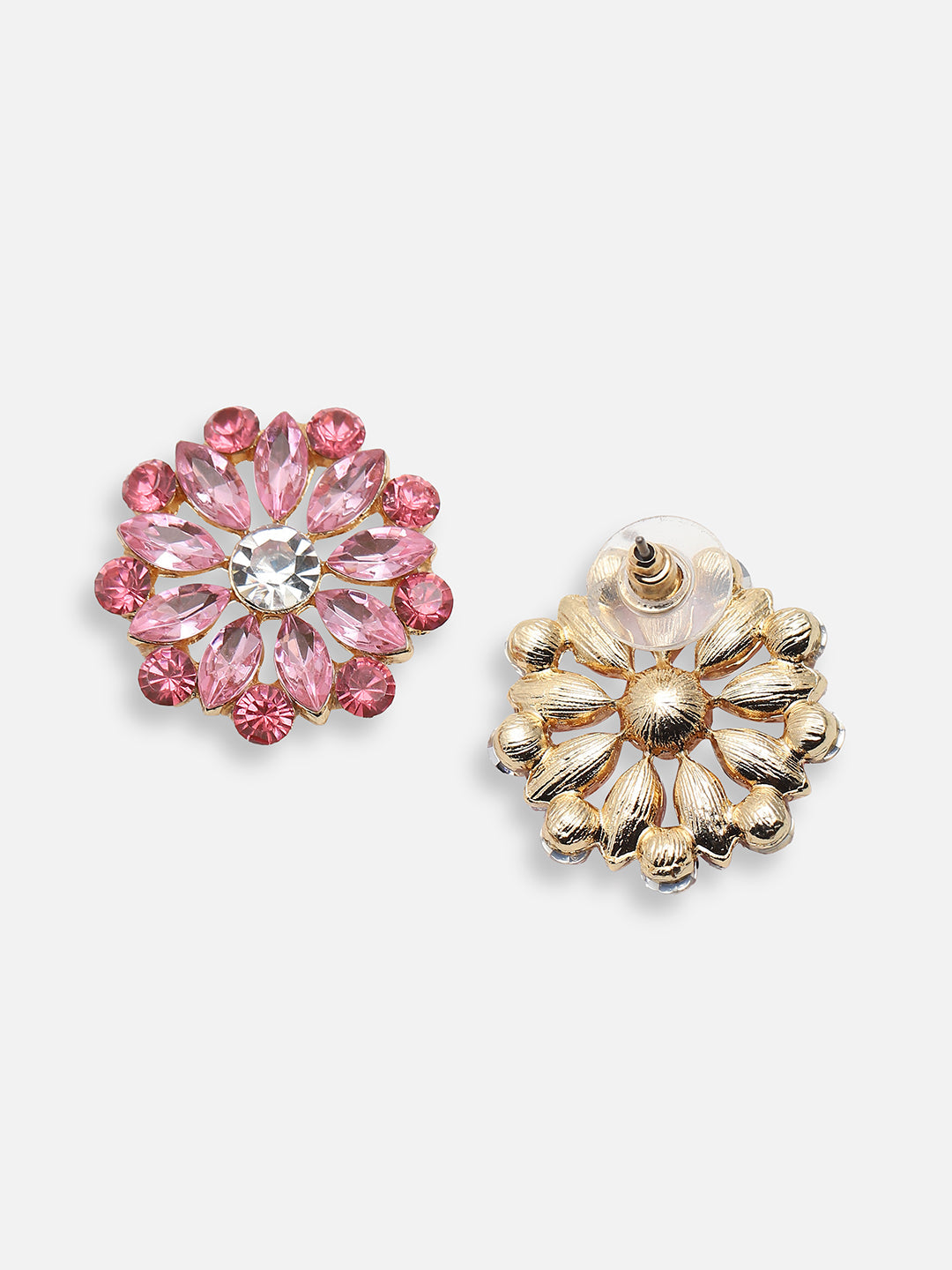 GOLD PLATED PARTY DESIGNER STONE STUD FOR WOMEN