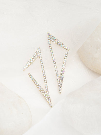 SILVER PLATED PARTY DESIGNER STONE DROP EARRING FOR WOMEN