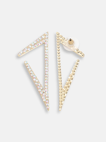 SILVER PLATED PARTY DESIGNER STONE DROP EARRING FOR WOMEN