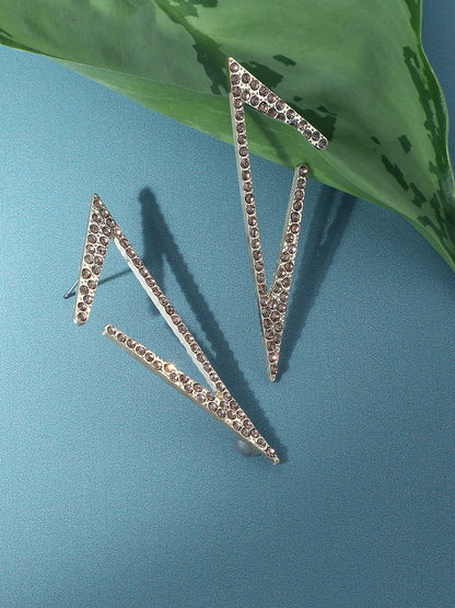 GOLD PLATED PARTY DESIGNER STONE DROP EARRING FOR WOMEN