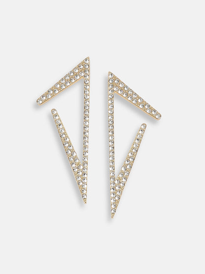 GOLD PLATED PARTY DESIGNER STONE DROP EARRING FOR WOMEN