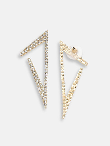 GOLD PLATED PARTY DESIGNER STONE DROP EARRING FOR WOMEN