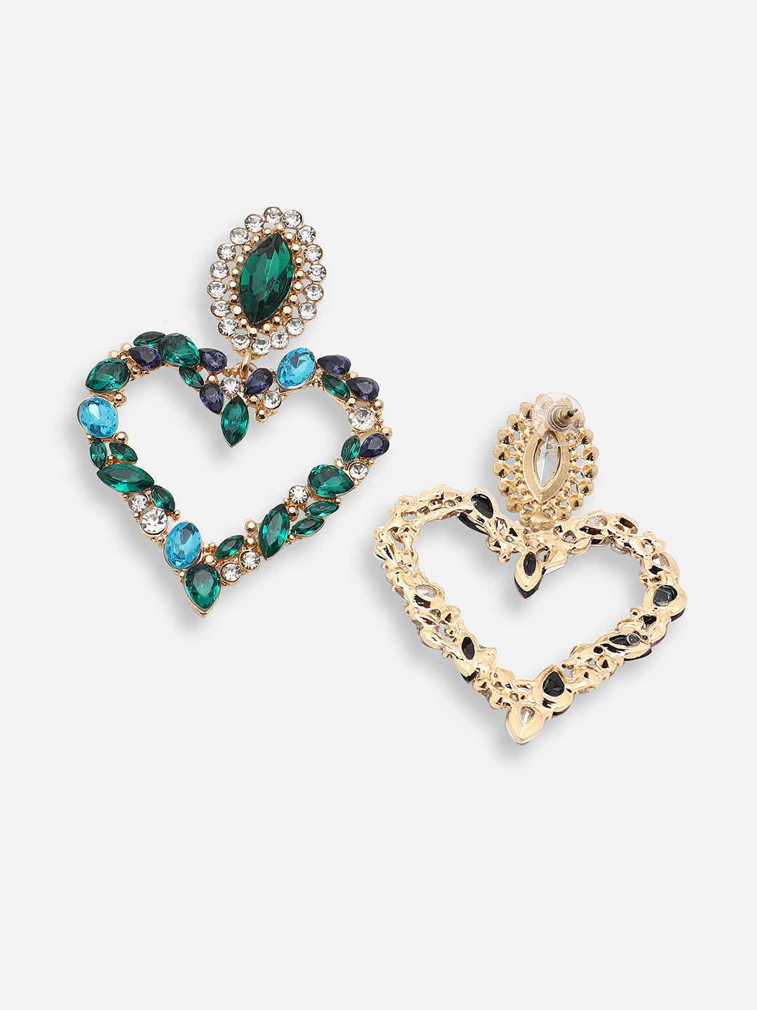 GOLD PLATED PARTY DESIGNER STONE DROP EARRING FOR WOMEN