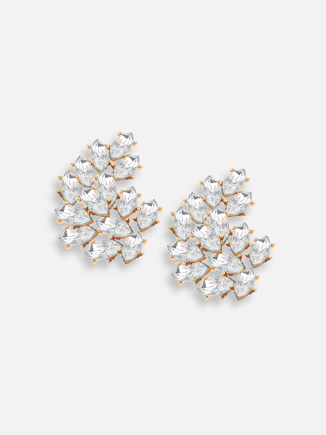 SILVER PLATED PARTY DESIGNER STONE DROP EARRING FOR WOMEN